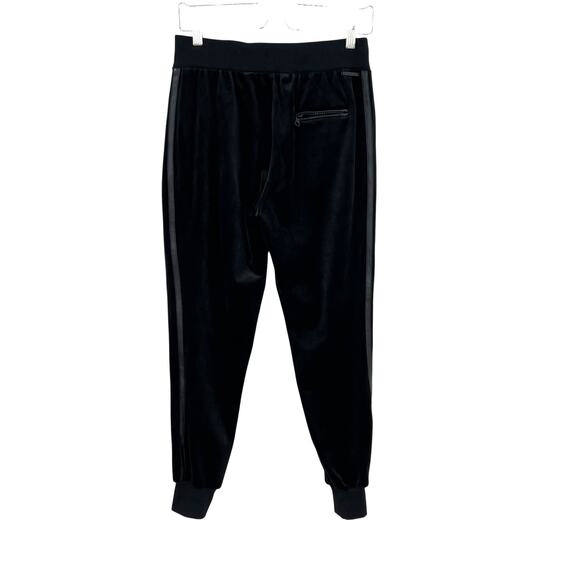 Blanc Noir Interpol Velvet Jogger Pants Velour‎ Faux Leather Black Size Small - Picture 6 of 11